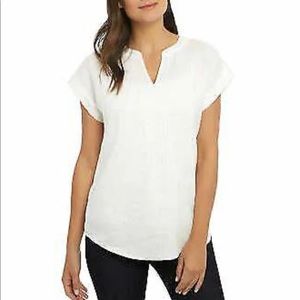 Nicole Miller Cap Sleeve V-Neckline Top